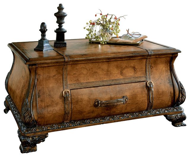 Butler Specialty Company Butler Traditional Bombe Trunk Table, Light In Espresso Wood Trunk Console Tables (View 10 of 20)