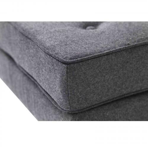 Button Ottoman In Wool, Gray With Gray Wool Pouf Ottomans (View 15 of 20)