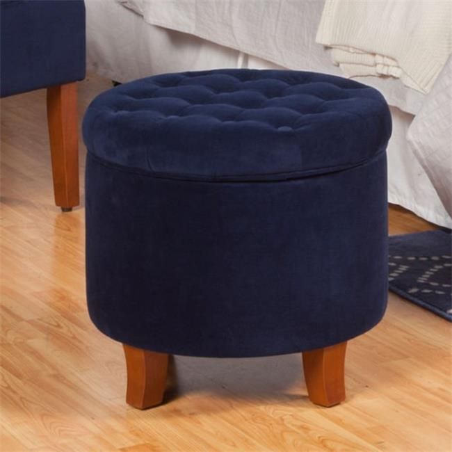 Button Tufted Large Round Storage Ottoman – Grey – Walmart Inside Light Gray Tufted Round Wood Ottomans With Storage (View 11 of 20)