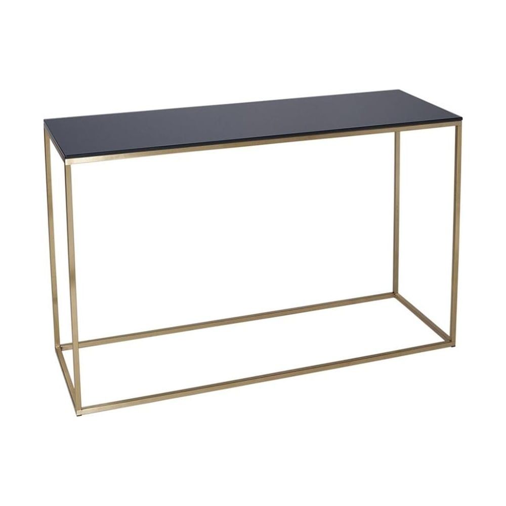 Buy Black Glass And Gold Metal Console Table From Fusion Living For Walnut Wood And Gold Metal Console Tables (Gallery 19 of 20)