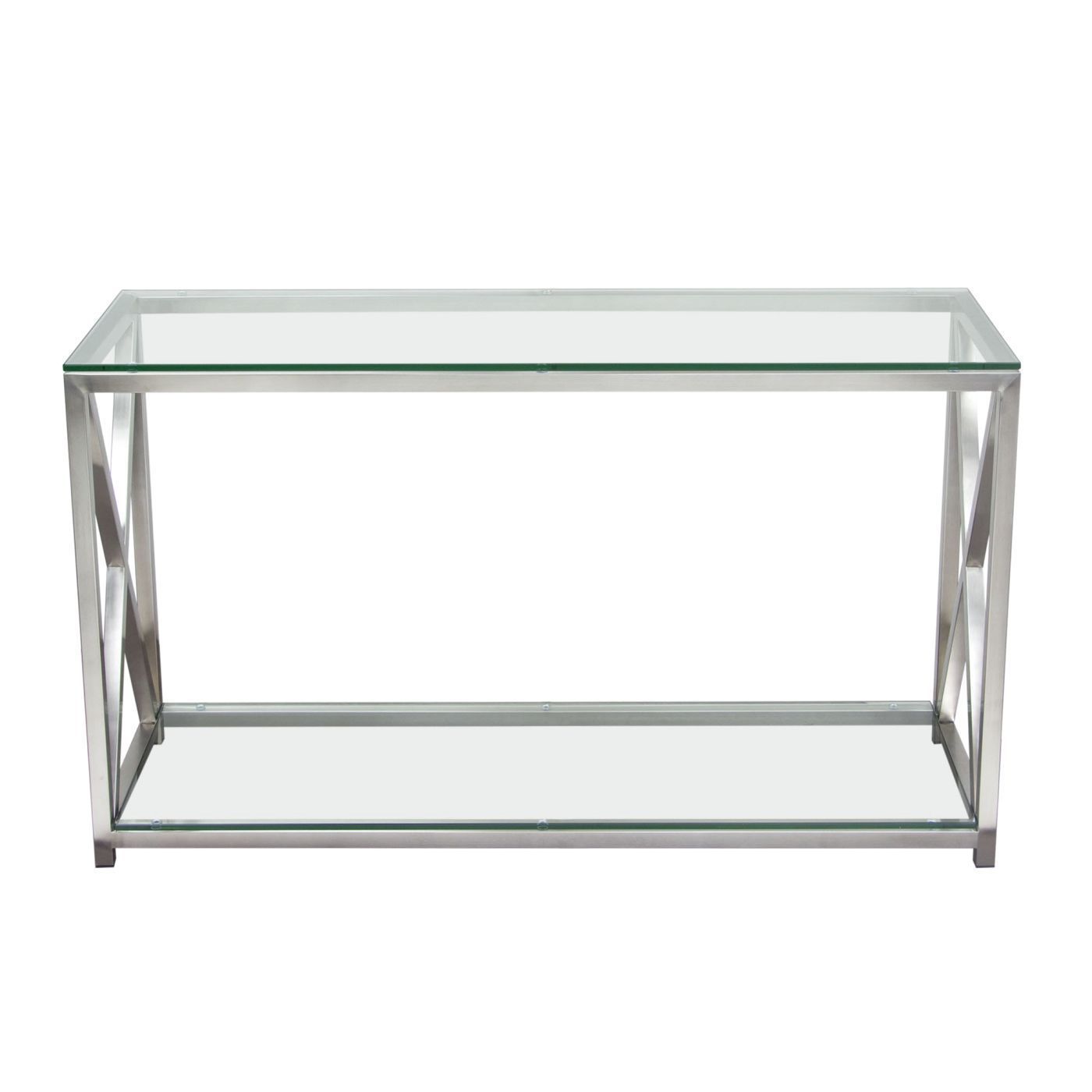 Buy Diamond Sofa Xfactorcs X Factor Console Table With Clear Glass Top For Clear Glass Top Console Tables (View 13 of 20)