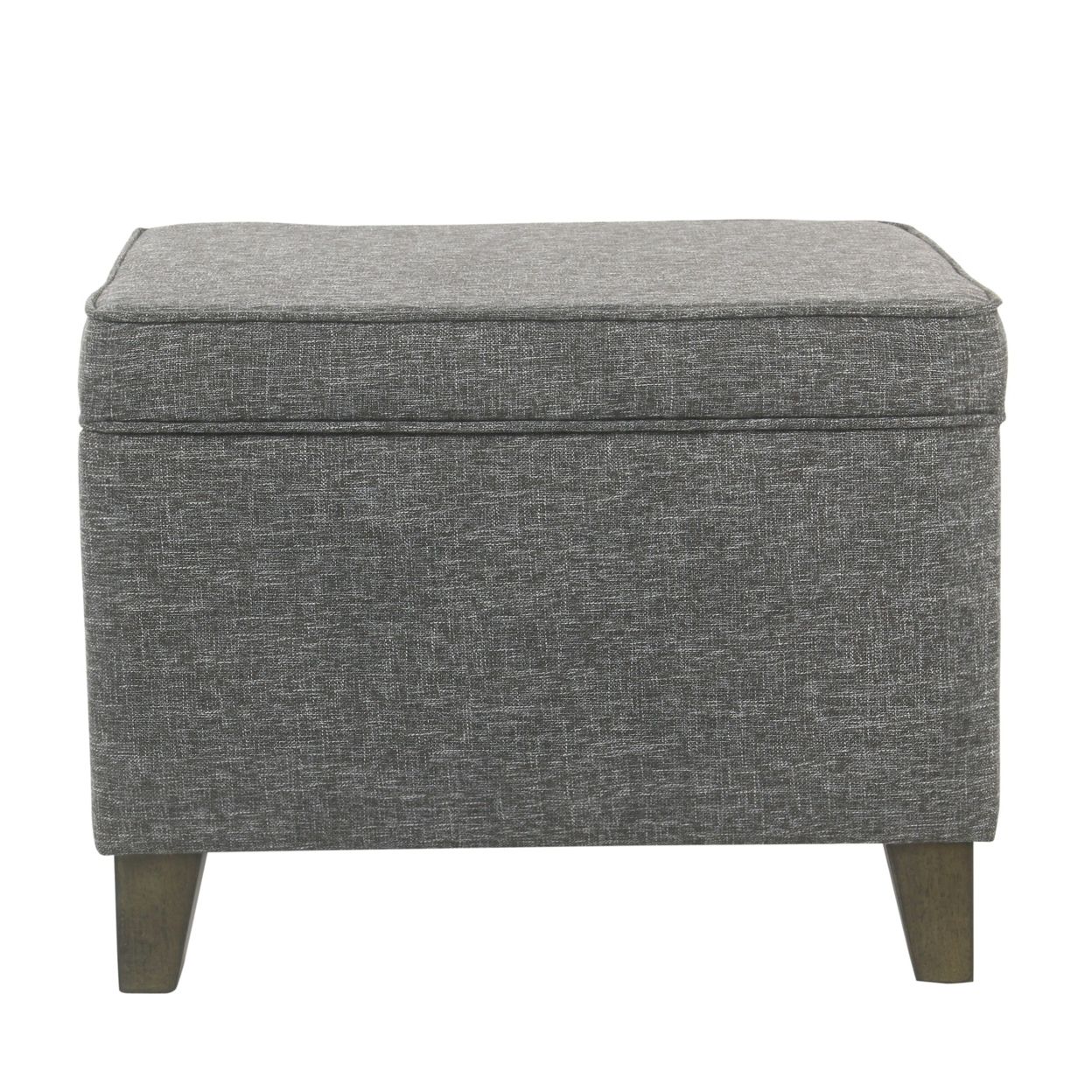 Buy Saltoro Sherpi Rectangular Fabric Upholstered Wooden Ottoman With Inside Gray And White Fabric Ottomans With Wooden Base (View 12 of 17)