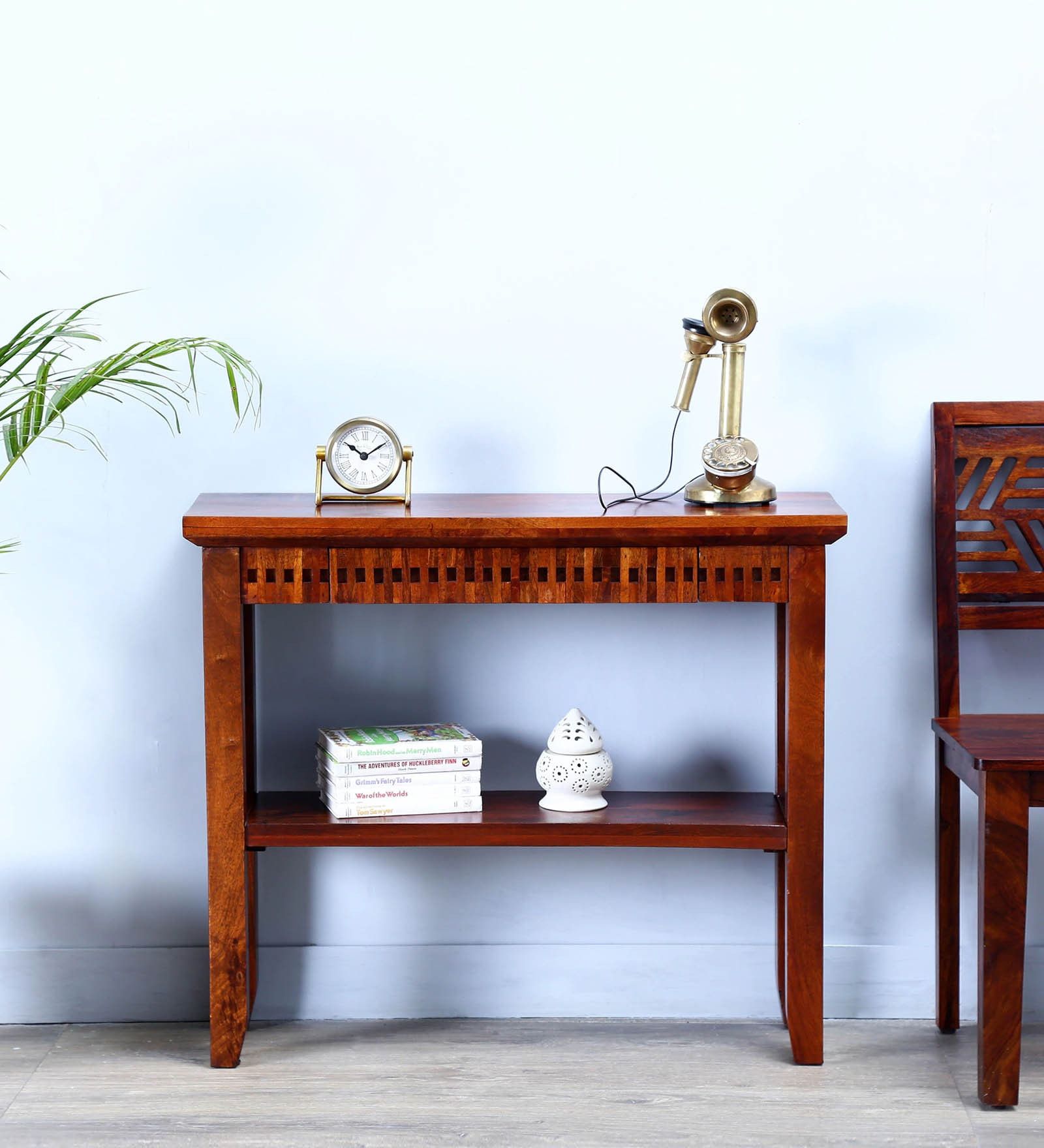 Buy Tacoma Console Table In Honey Oak Finish – Woodsworthpepperfry Pertaining To Honey Oak And Marble Console Tables (View 5 of 20)