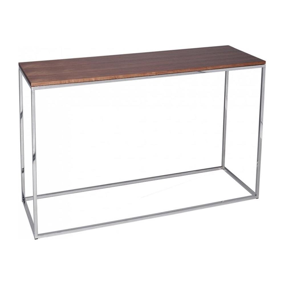 Buy This Gillmore Space Walnut And Silver Contemporary Console Table Inside Metallic Silver Console Tables (View 18 of 20)