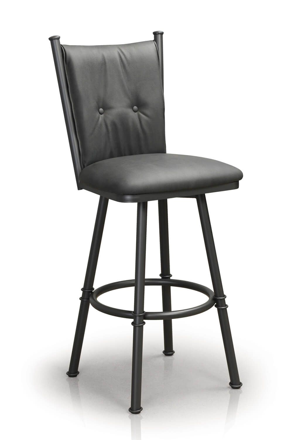 Buy Trica's Arthur Swivel Counter Stool W/ Button Tufted High Back With Ivory Button Tufted Vanity Stools (View 4 of 20)