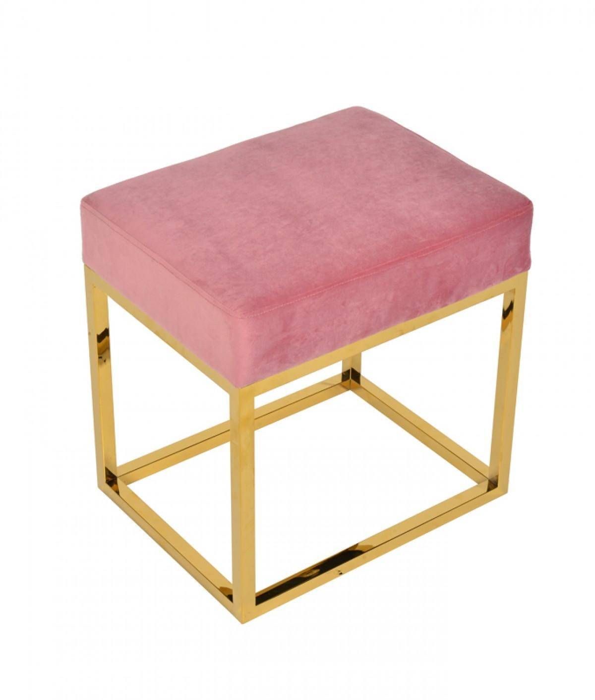 Buy Vig Modrest Downey Ottoman In Pink, Fabric Online Pertaining To Pink Fabric Banded Ottomans (View 15 of 20)
