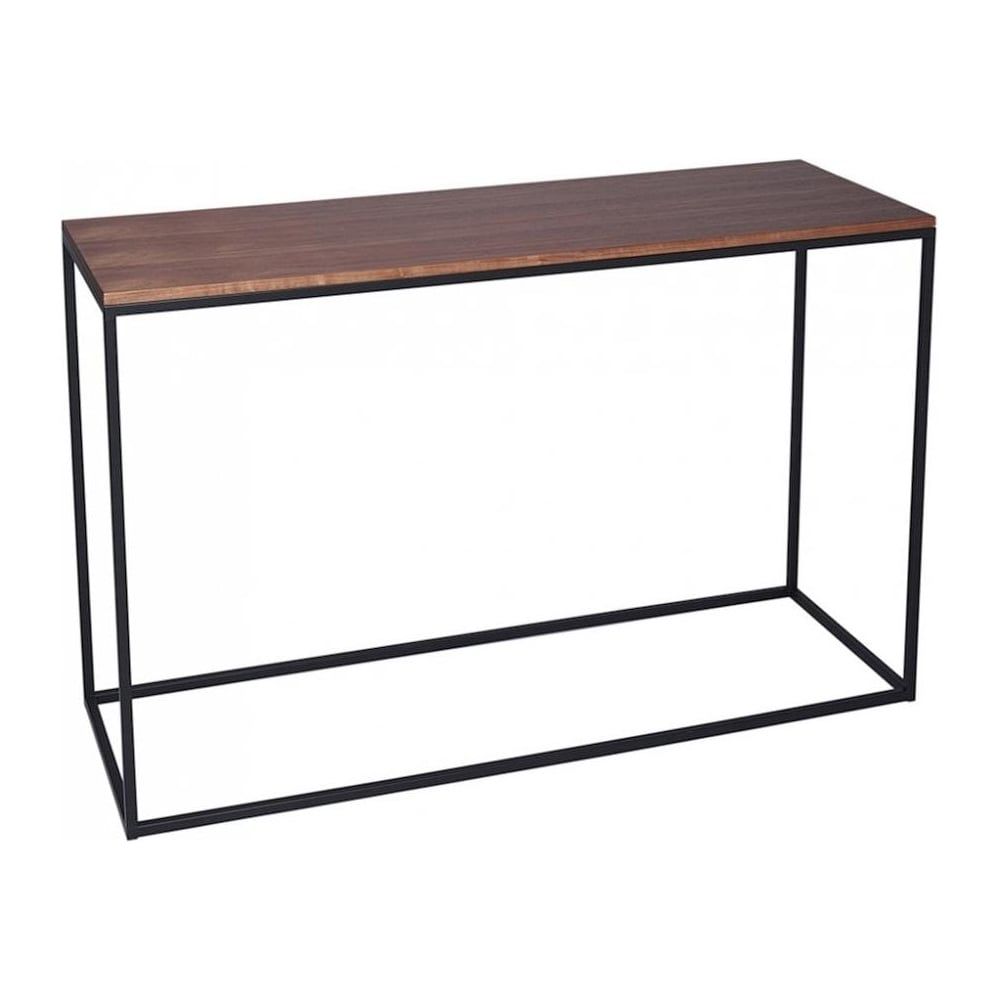 Buy Walnut & Black Metal Contemporary Console Table From Fusion Living Inside 2 Piece Modern Nesting Console Tables (View 8 of 20)