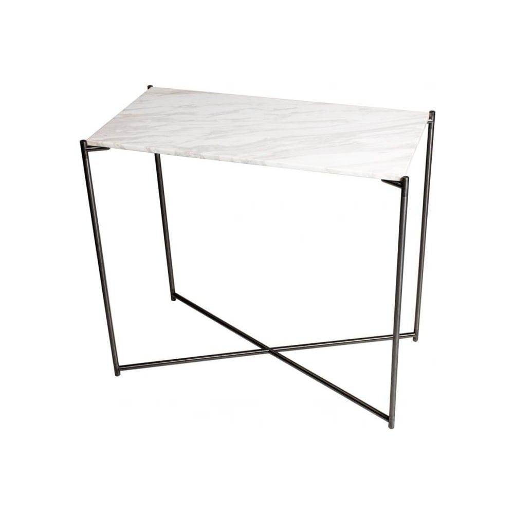 Buy White Marble Small Console Table & Gunmetal Base At Fusion Living For White Marble Console Tables (View 13 of 20)