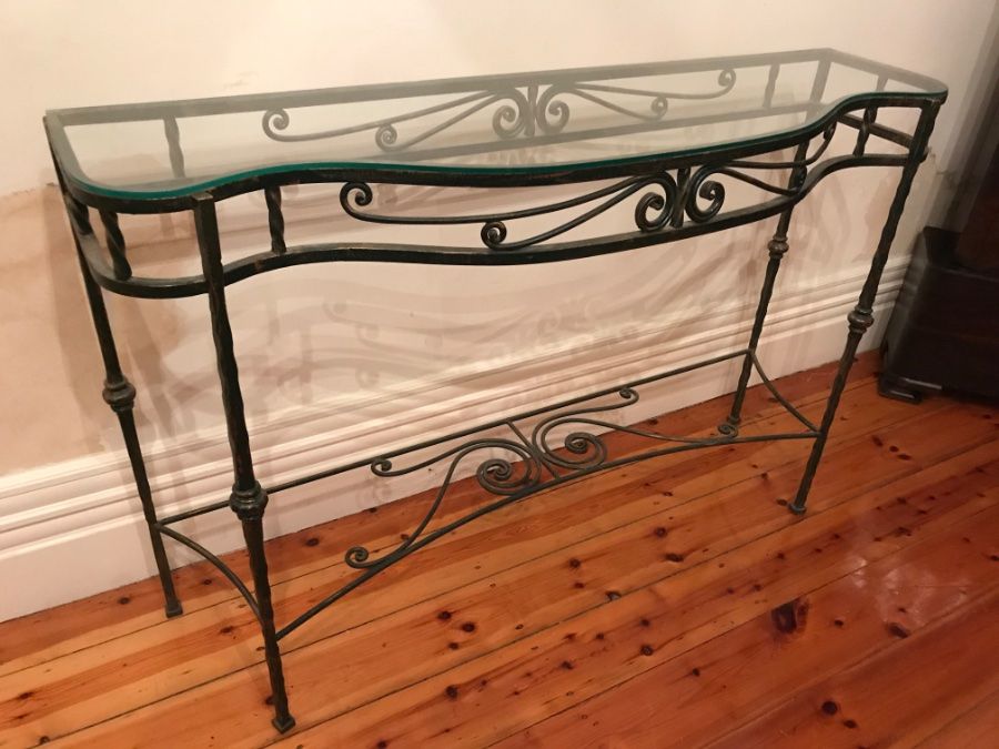 Buy Wrought Iron Console Table From Coburg Hill Antiques Within Hammered Antique Brass Modern Console Tables (View 8 of 16)