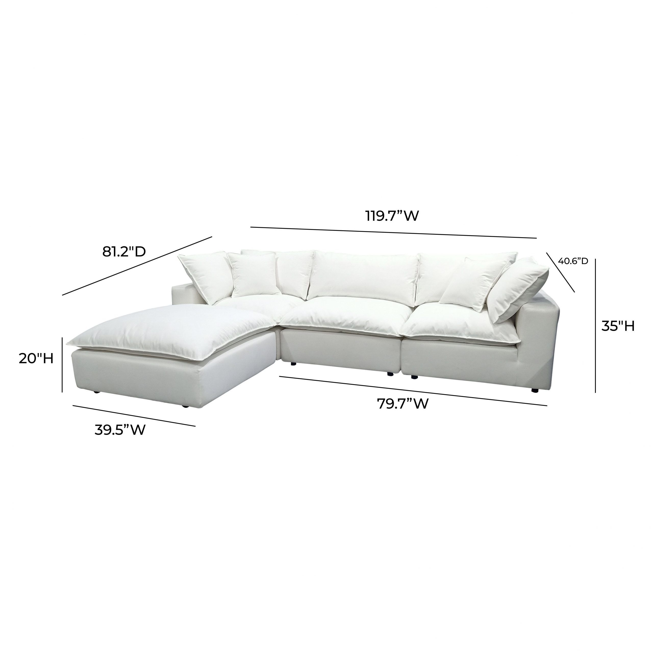 Cali Pearl Tweed Modular Sectional – Tov Furniture Within Pearl Modular Ottomans (View 12 of 20)