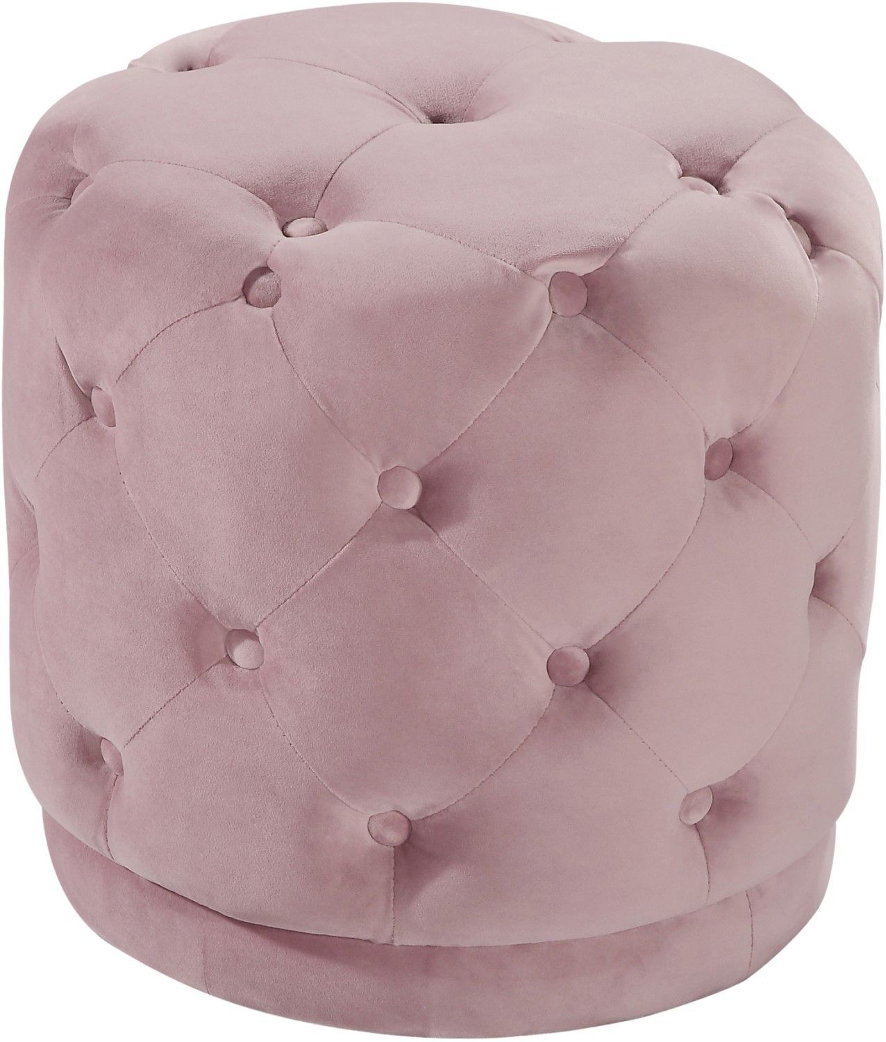 Carlinn Contemporary Deep Button Tufted Ottoman Stool Pouf In Light Pertaining To Glam Light Pink Velvet Tufted Ottomans (View 19 of 20)