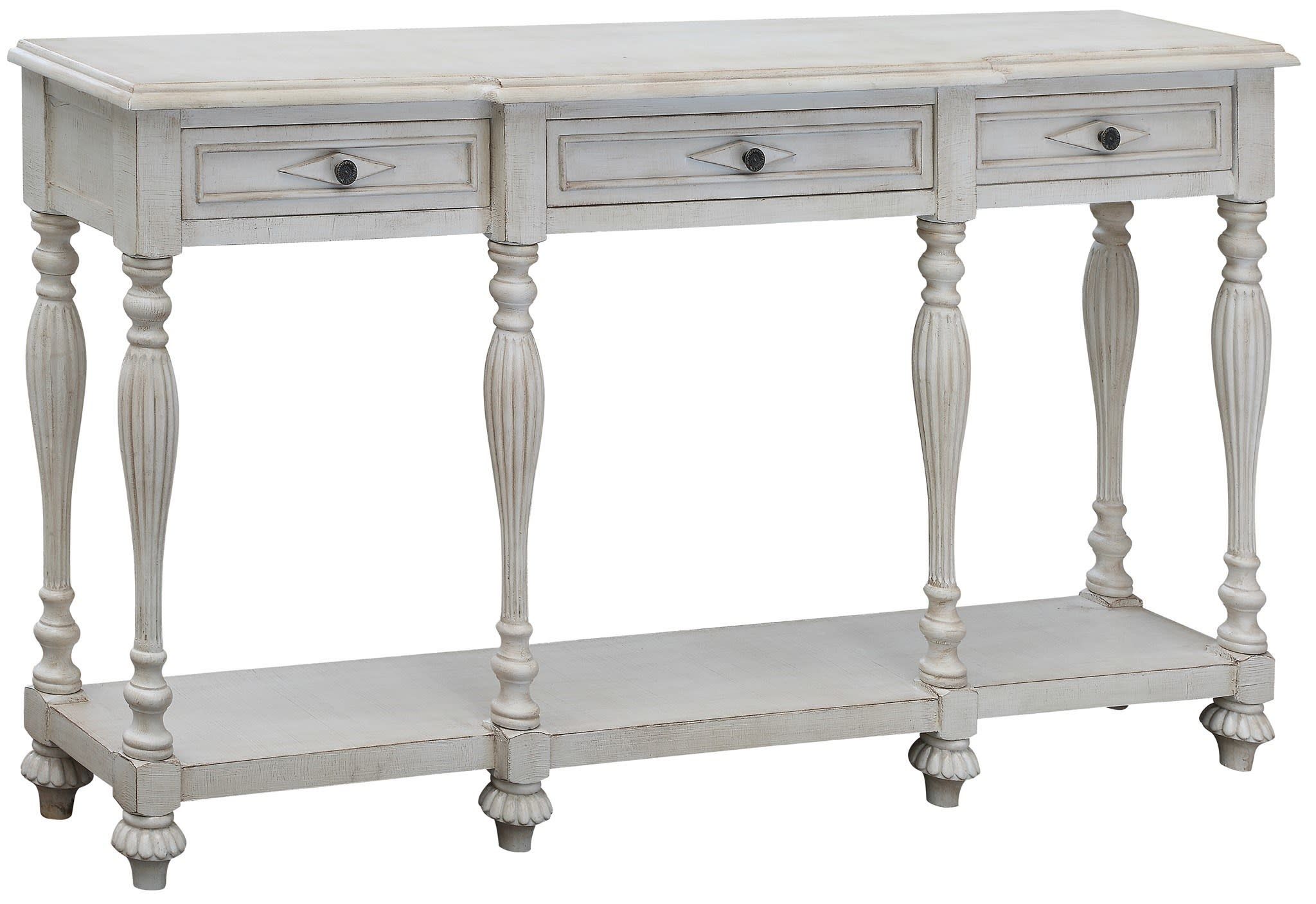 Caroline Antique White Console Table W/ Drawer – Bargain Box And Bunks In Geometric White Console Tables (View 18 of 20)