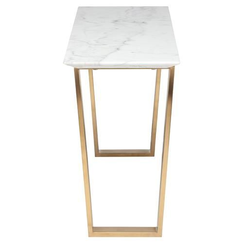 Cathy Hollywood Regency Brushed Gold Steel White Marble Console Table Regarding White Marble And Gold Console Tables (View 10 of 20)