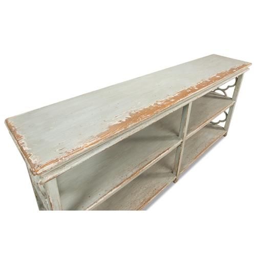 Celeste French Country Distressed Green Pine 2 Shelf Console Table Intended For 2 Shelf Console Tables (View 9 of 20)