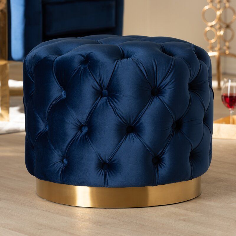 Cerys Glam Upholstered Tufted Cocktail Ottoman In 2020 | Cocktail Within Royal Blue Tufted Cocktail Ottomans (View 5 of 20)