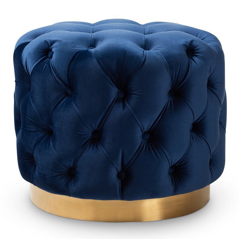 Cerys Glam Upholstered Tufted Cocktail Ottoman & Reviews | Allmodern In Royal Blue Tufted Cocktail Ottomans (View 13 of 20)