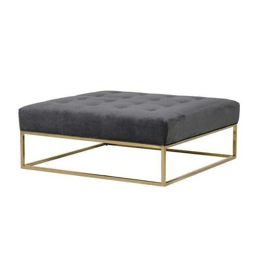 Charcoal Grey Velvet Ottoman Coffee Tableella James With Charcoal Gray Velvet Tufted Rectangular Ottoman Benches (View 18 of 19)