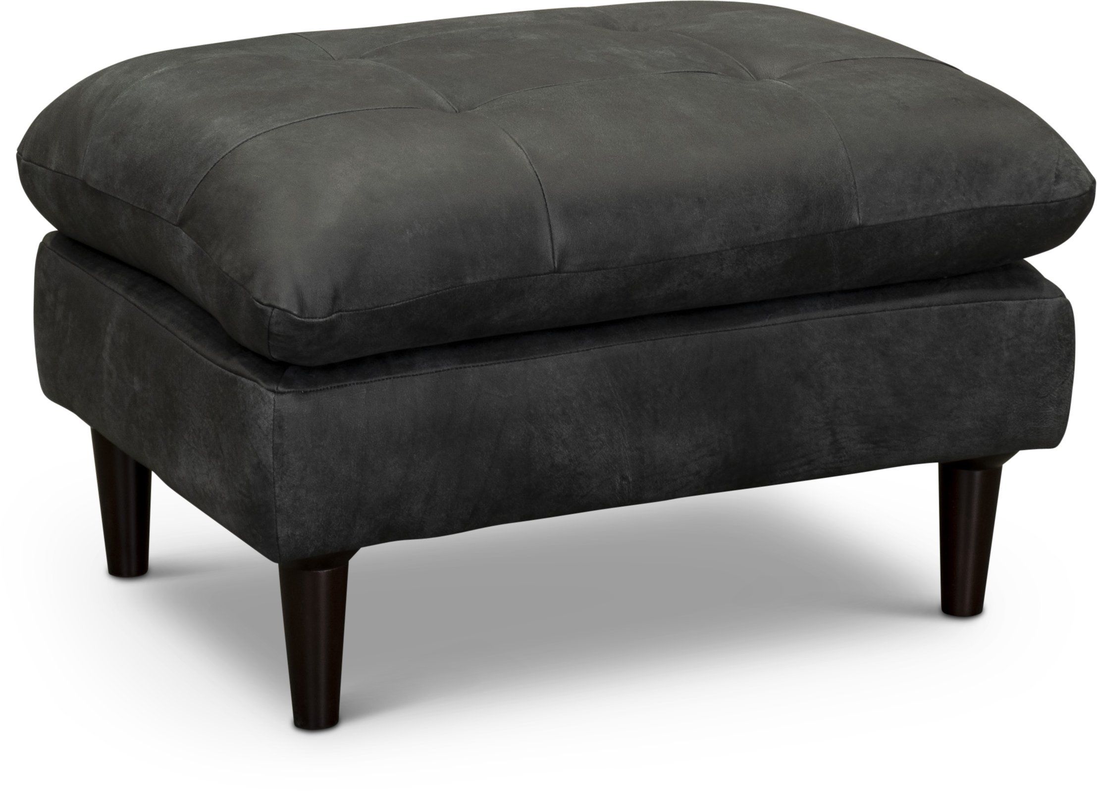 Chateau D'ax Contemporary Black Leather Ottoman – Ivan From R.c (View 20 of 20)