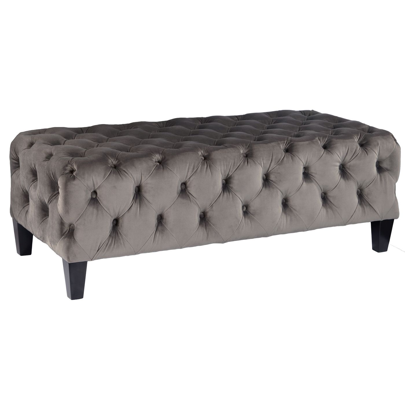 Chatham Rectangular Deep Button Tufted Ottoman W/ Grey Faux Velvet For Tufted Ottomans (View 15 of 20)
