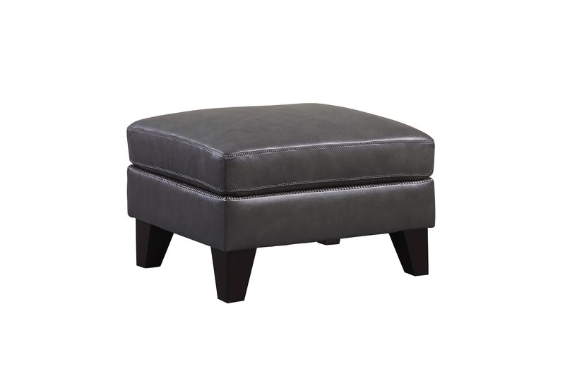 Chicago Ottoman In Gray Leather | Mor Furniture In Gray Wool Pouf Ottomans (View 8 of 20)