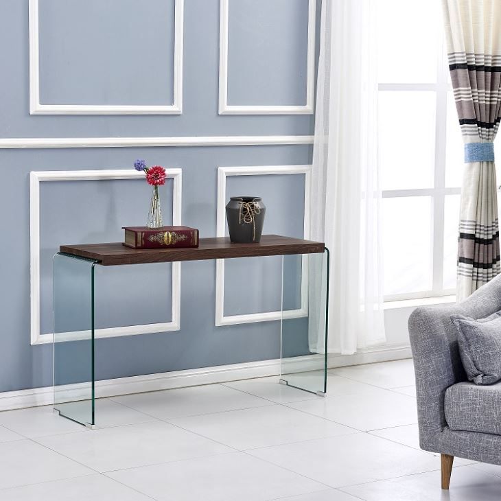 China Wooden Top Glass Console Table Manufacturers, Suppliers And Within Espresso Wood And Glass Top Console Tables (View 20 of 20)