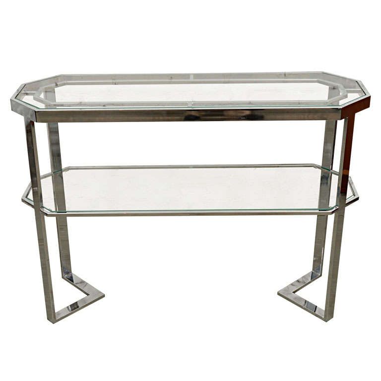 Chrome And Glass Console Table For Sale At 1stdibs Intended For Glass And Chrome Console Tables (View 19 of 20)
