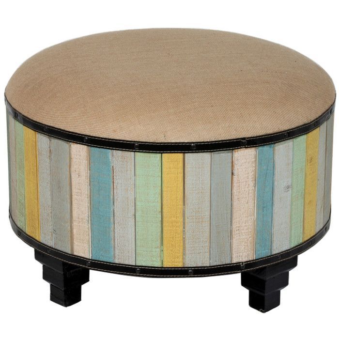 Cirque Ottoman | Round Ottoman, Furniture, Ottoman With Regard To Multi Color Botanical Fabric Cocktail Square Ottomans (View 8 of 20)
