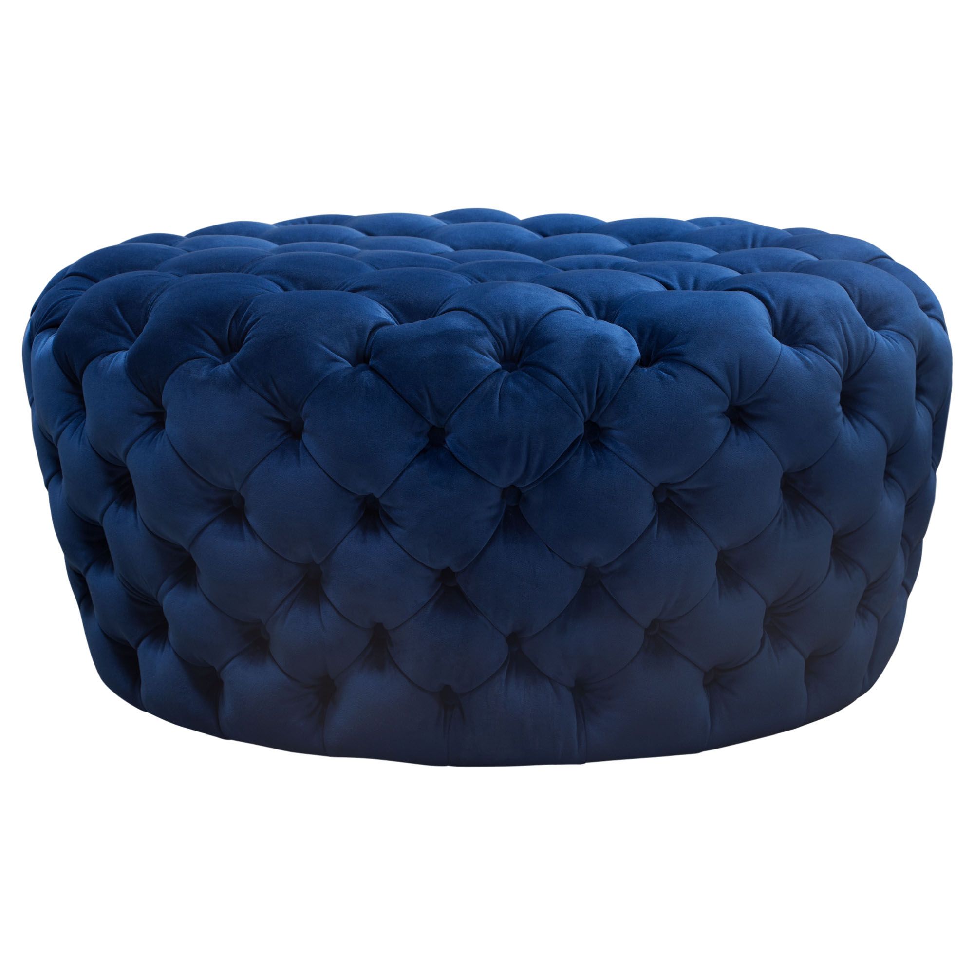 Claire Velvet Ottoman (blue) • Lux Lounge Efr (888) 247 4411 In Light Blue Cylinder Pouf Ottomans (View 9 of 20)