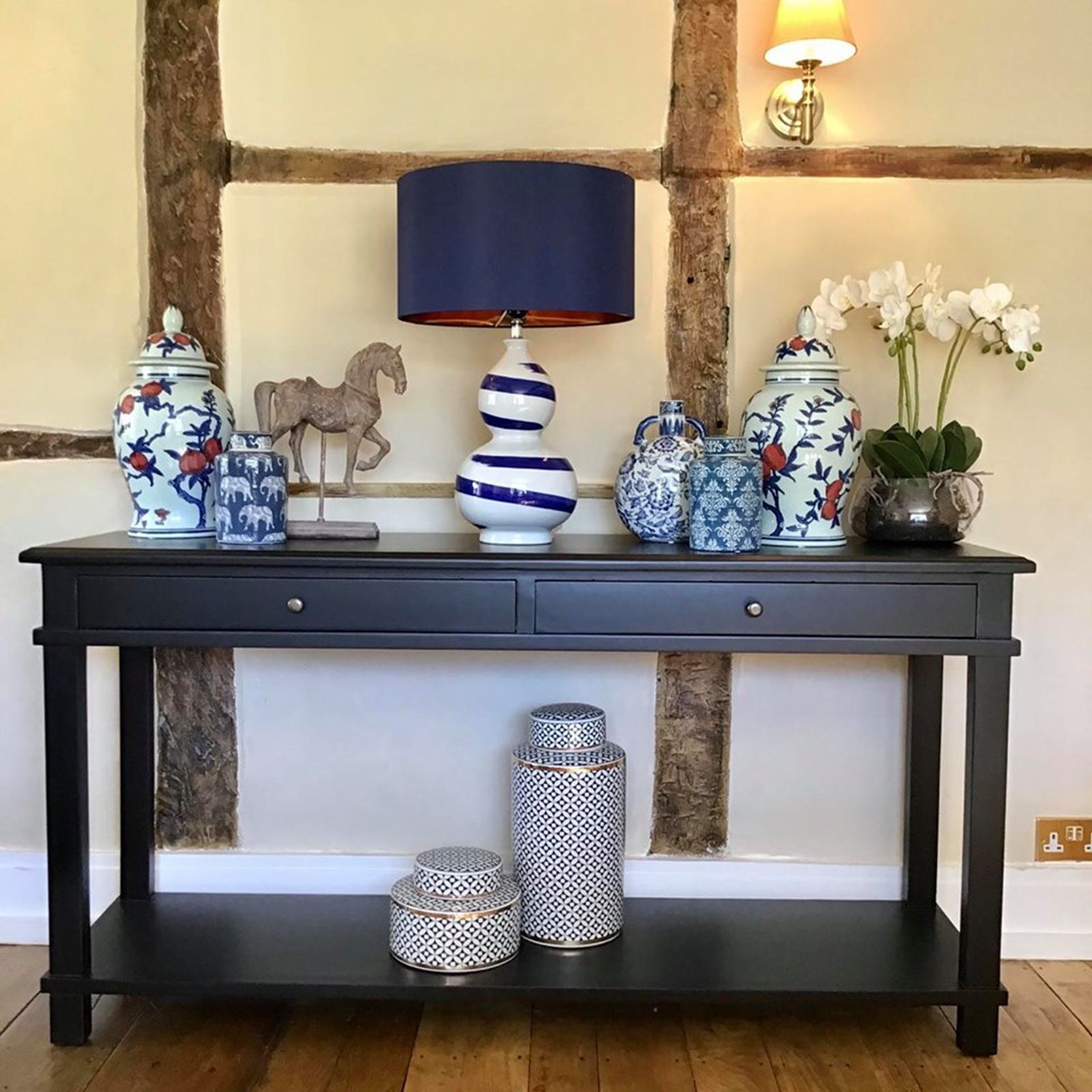 Classic Black Console Table In Caviar Black Console Tables (View 6 of 20)