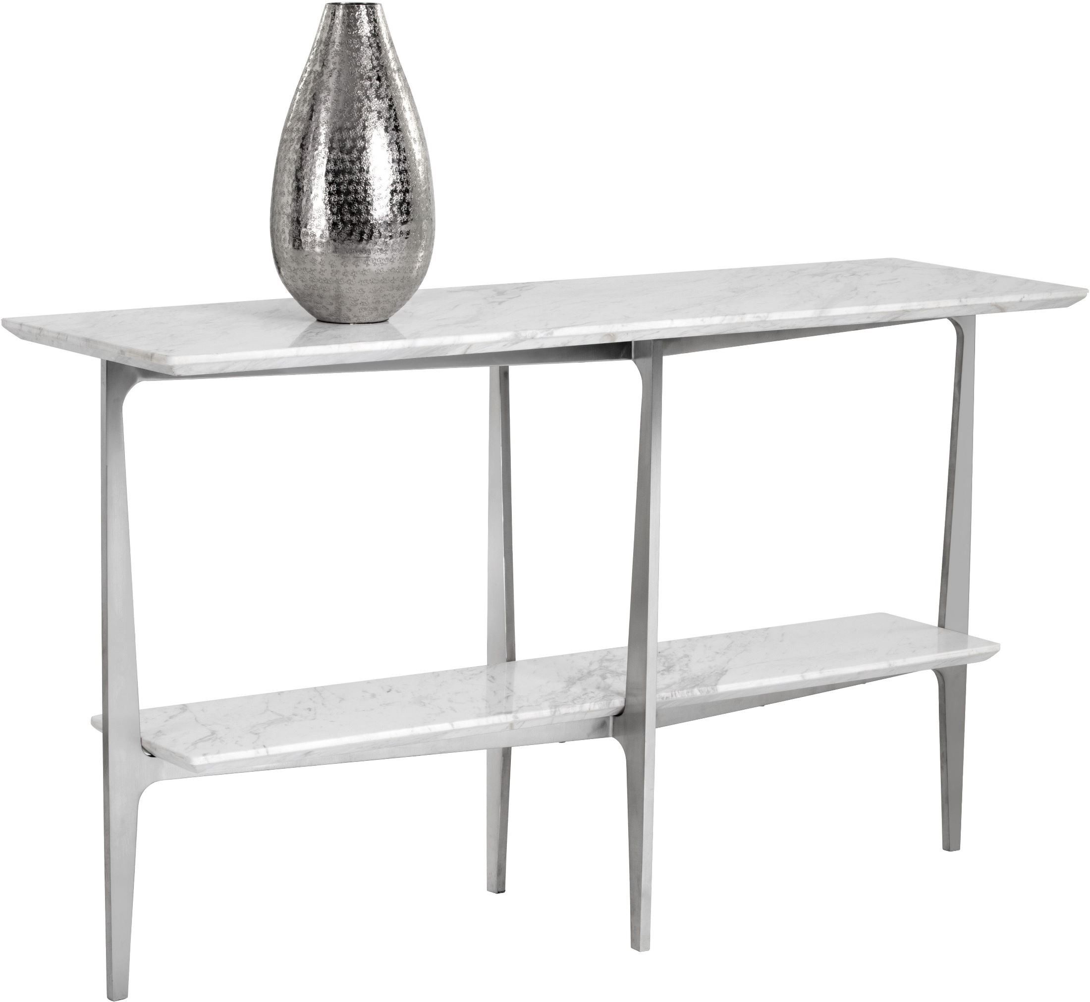 Clearwater White Marble Console Table From Sunpan | Coleman Furniture Inside White Geometric Console Tables (View 14 of 20)