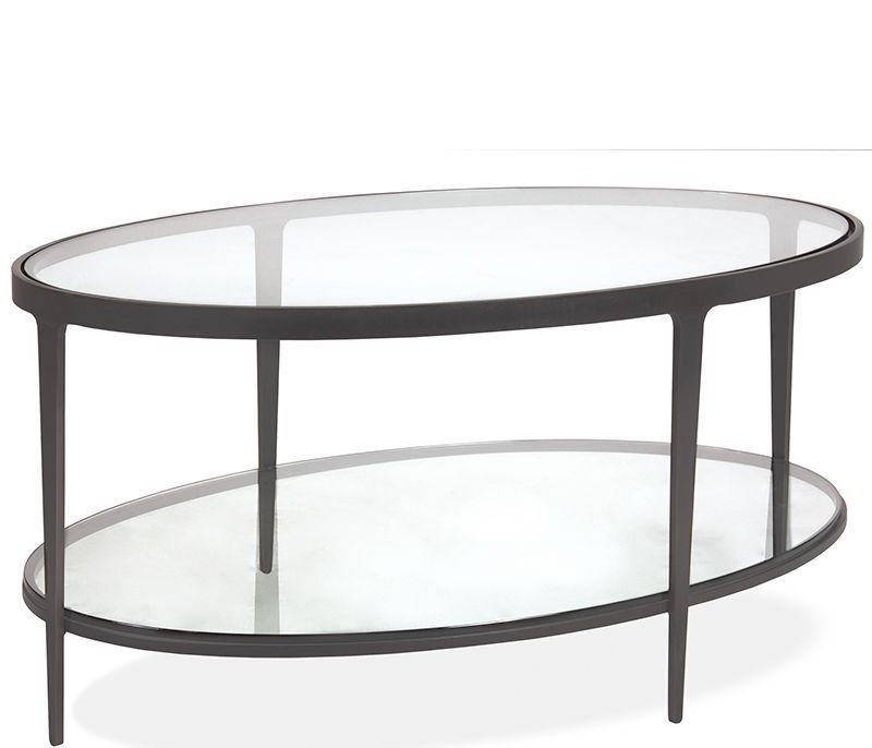 Clooney Oval Coffee Table – Gunmetal | Oval Coffee Tables, Oval Glass Regarding Glass And Gold Oval Console Tables (View 14 of 20)