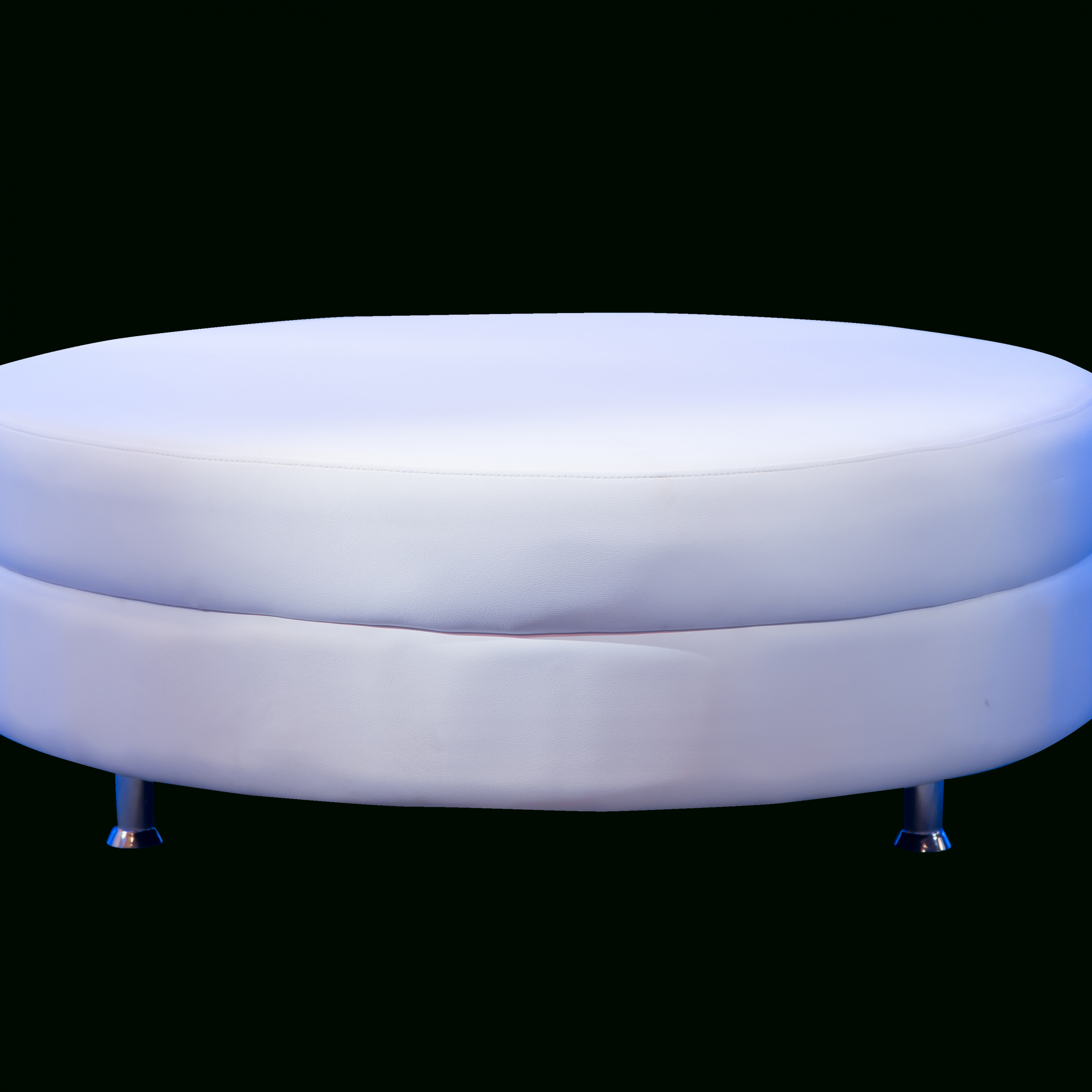 Club Oversized Round Ottoman In White – Pohp Events – Atlanta Event Rentals Pertaining To White Large Round Ottomans (View 4 of 20)