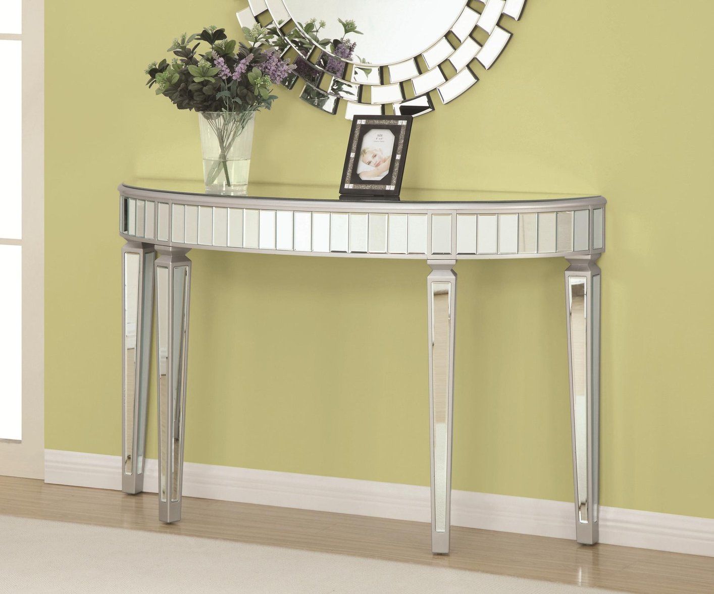 Coaster 950183 Silver Glass Console Table – Steal A Sofa Furniture Pertaining To Mirrored And Silver Console Tables (View 6 of 20)