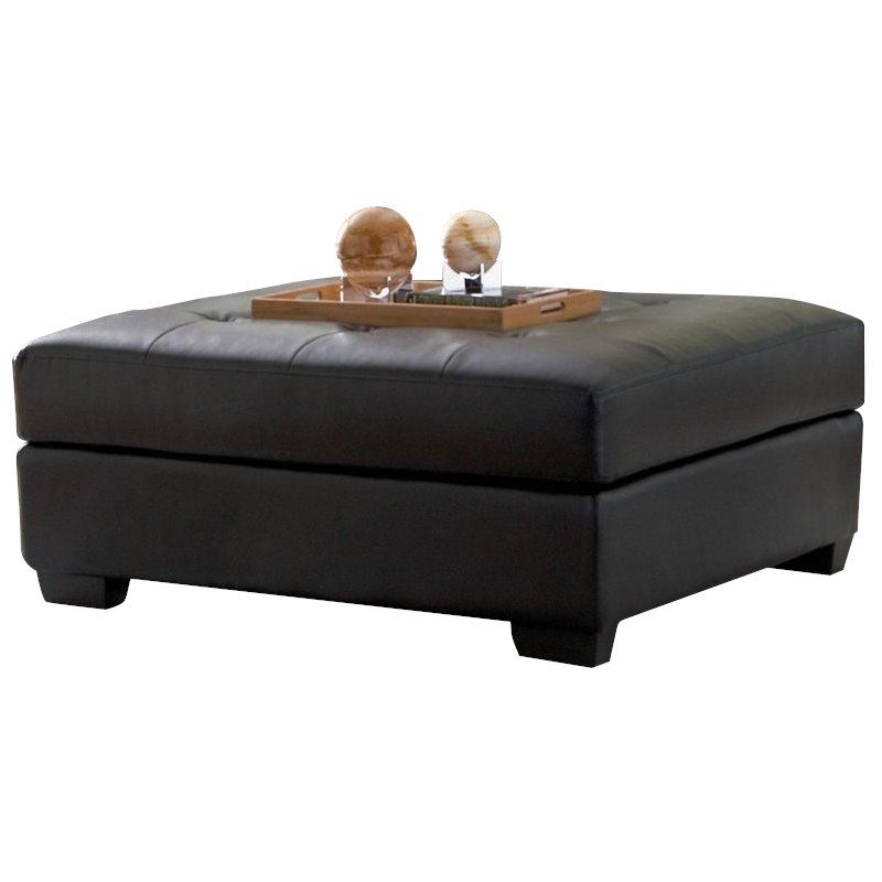 Coaster Darie Tufted Faux Leather Square Ottoman In Black – 500607 Pertaining To Orange Tufted Faux Leather Storage Ottomans (View 5 of 20)