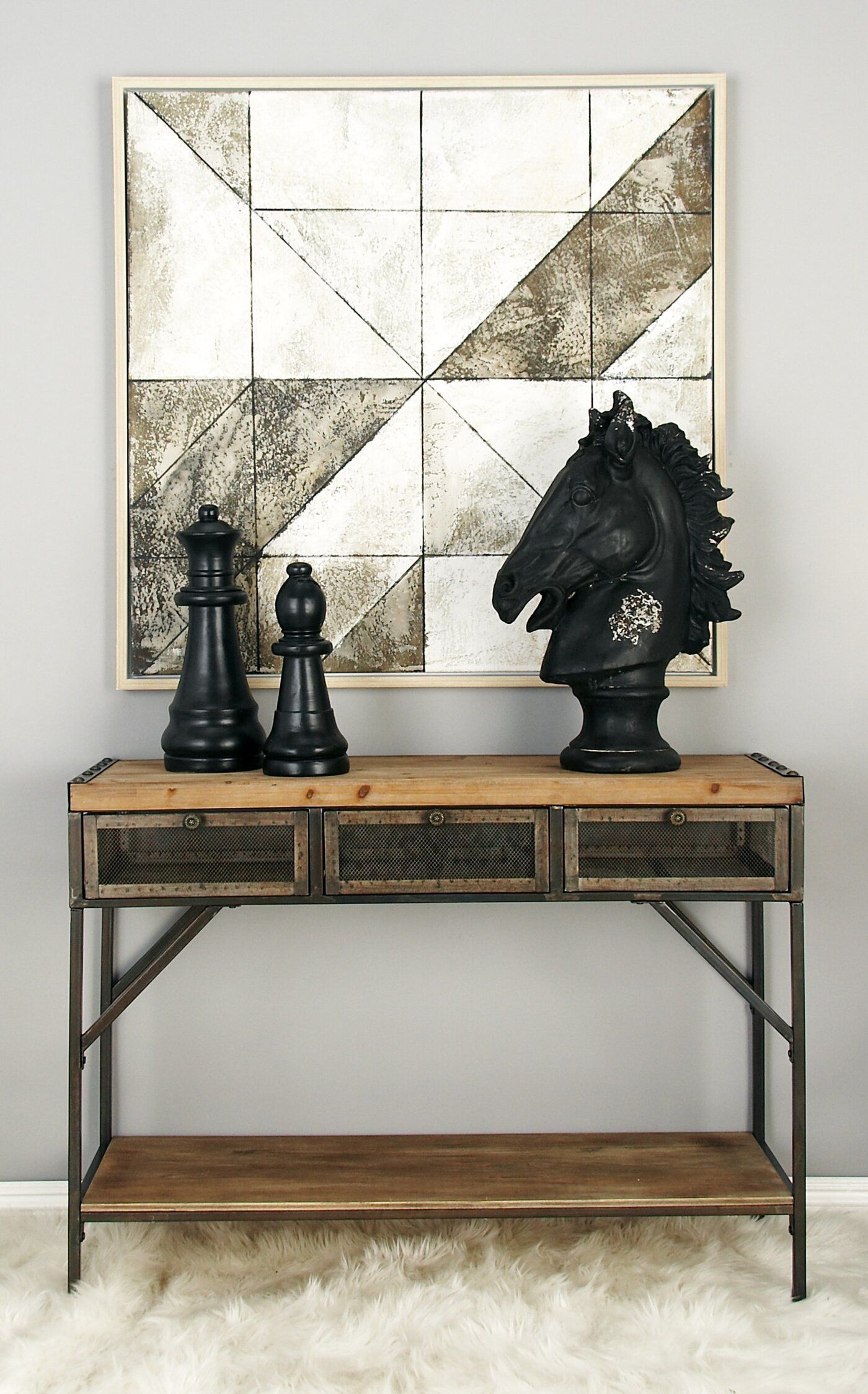 Cole & Grey Console Table & Reviews | Wayfair | Wood Console Table Pertaining To Gray Driftwood And Metal Console Tables (View 19 of 20)