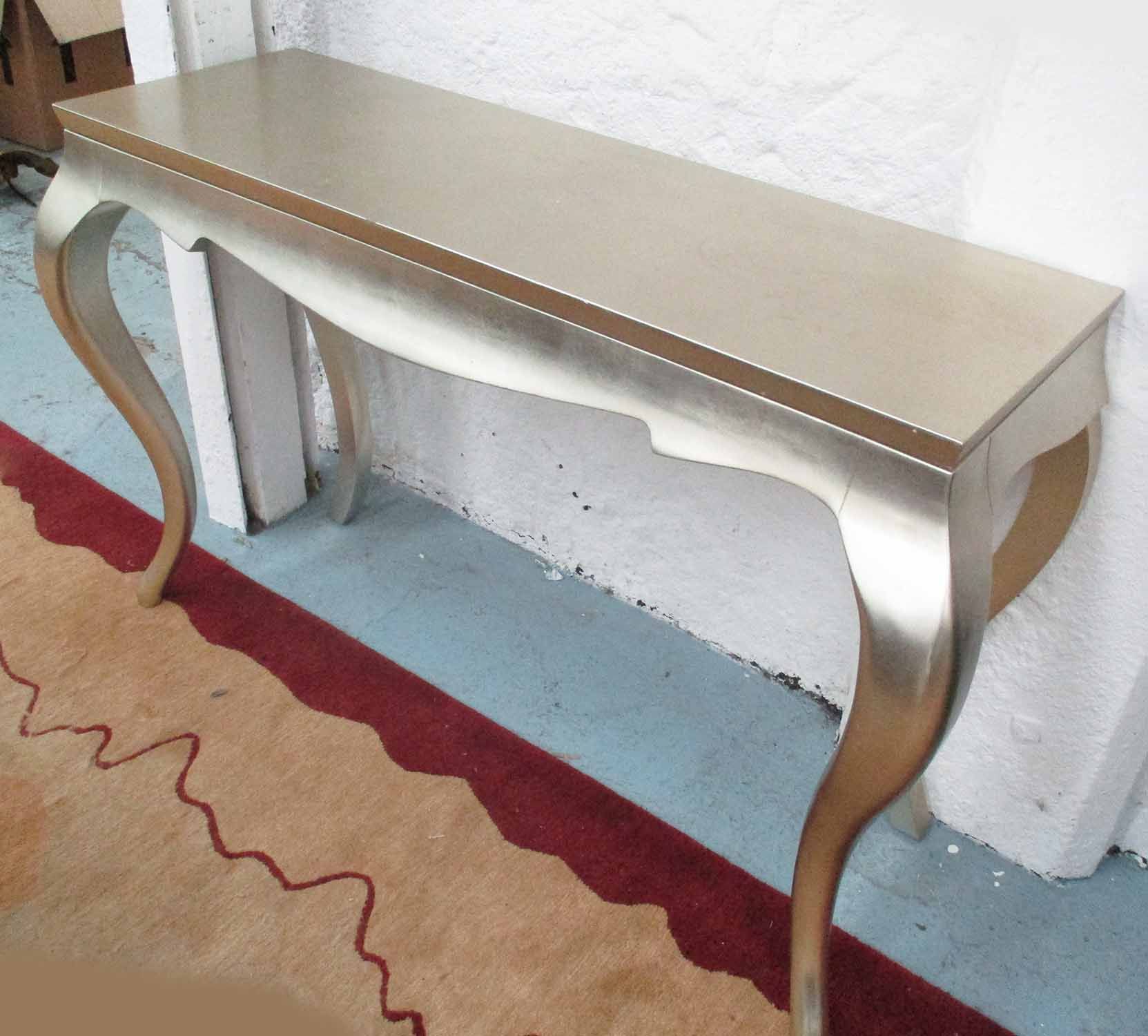 Console Table, In Gold Leaf Finish, With Swept Supports, 121cm X 40cm X Inside Antiqued Gold Leaf Console Tables (View 4 of 20)