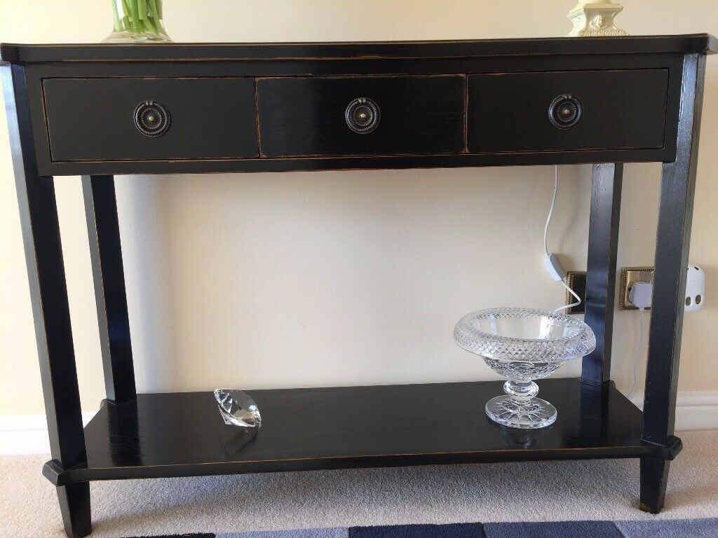 Console Table Solid Wood Laura Ashley Black | In Bognor Regis, West Throughout Black Wood Storage Console Tables (View 9 of 20)