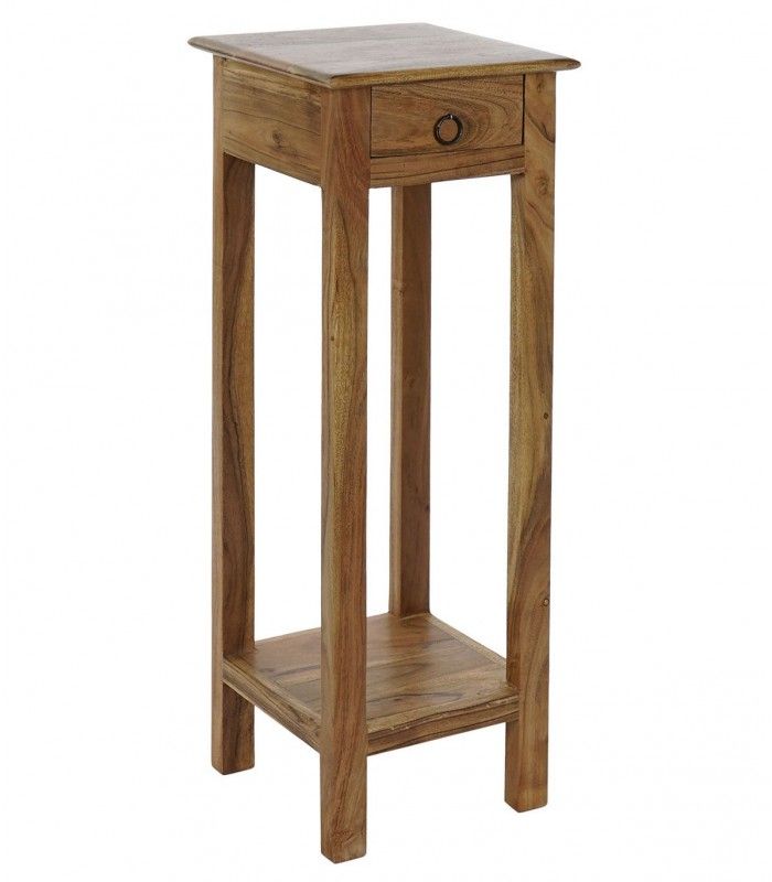 Console Table Wood Acacia 1 Drawer + 1 Shelf With Regard To 1 Shelf Console Tables (View 13 of 20)