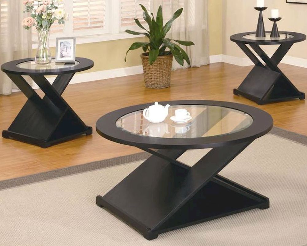 Contemporary 3 Piece Round Occasional Table Set Co700501 With Regard To 2 Piece Round Console Tables Set (View 4 of 20)