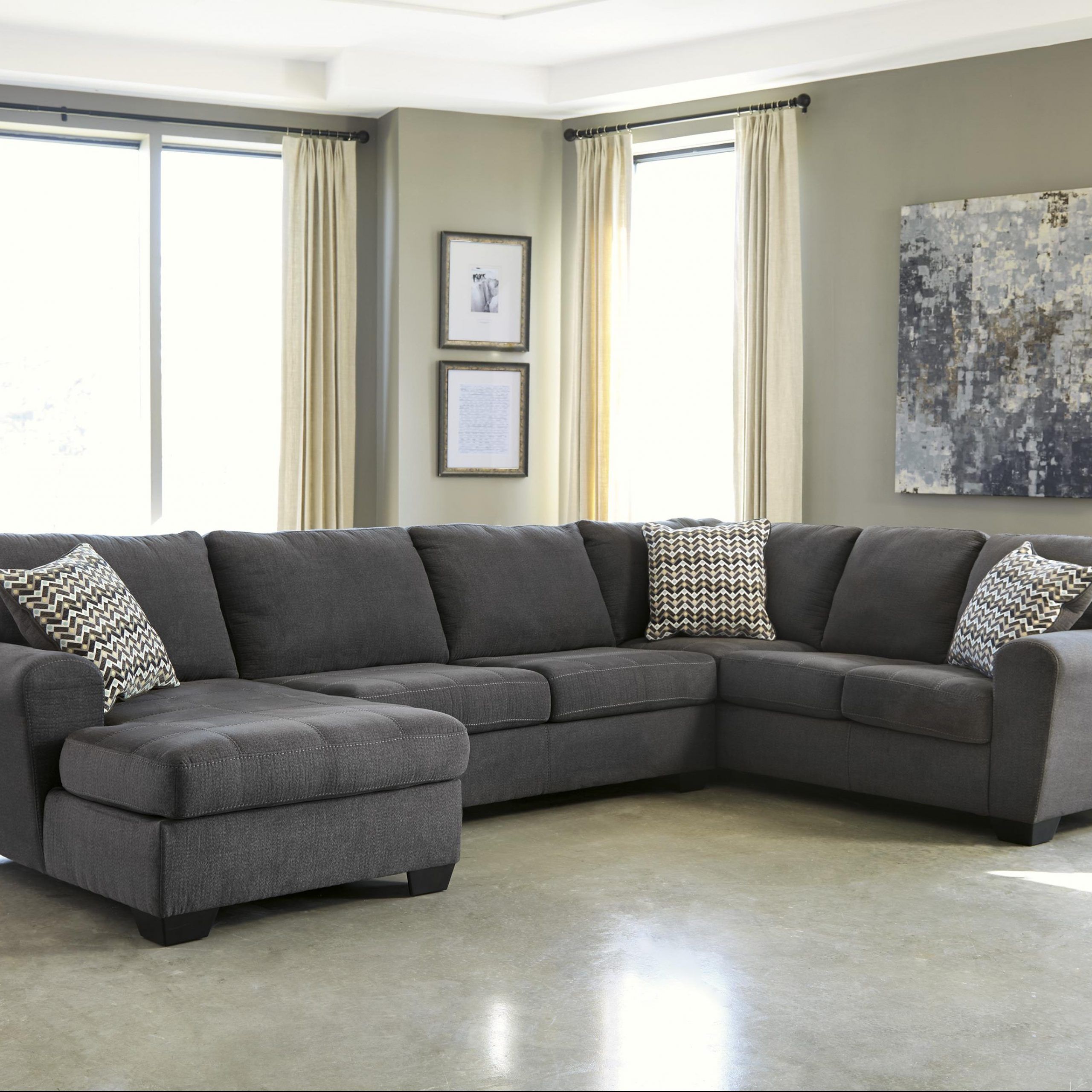 Contemporary 3 Piece Sectional With Left Chaisebenchcraft | Wolf With 3 Piece Console Tables (View 8 of 20)