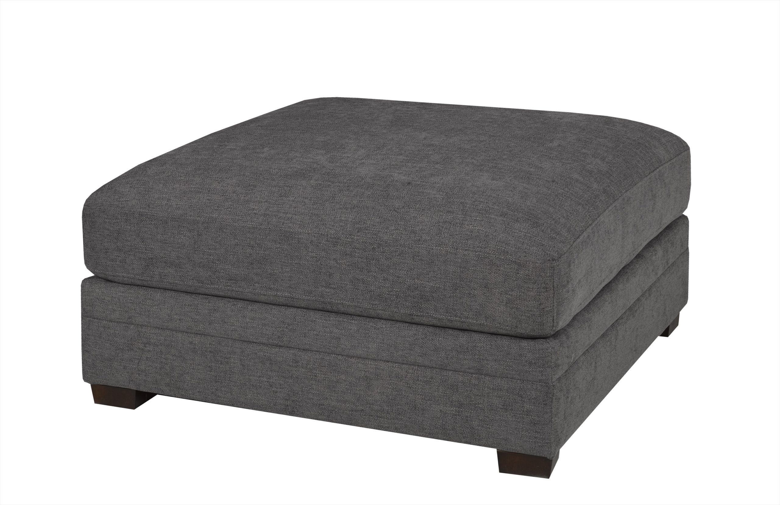 Contemporary Charcoal Grey Ottoman | Arrow Furniture Pertaining To Charcoal And Light Gray Cotton Pouf Ottomans (View 1 of 20)