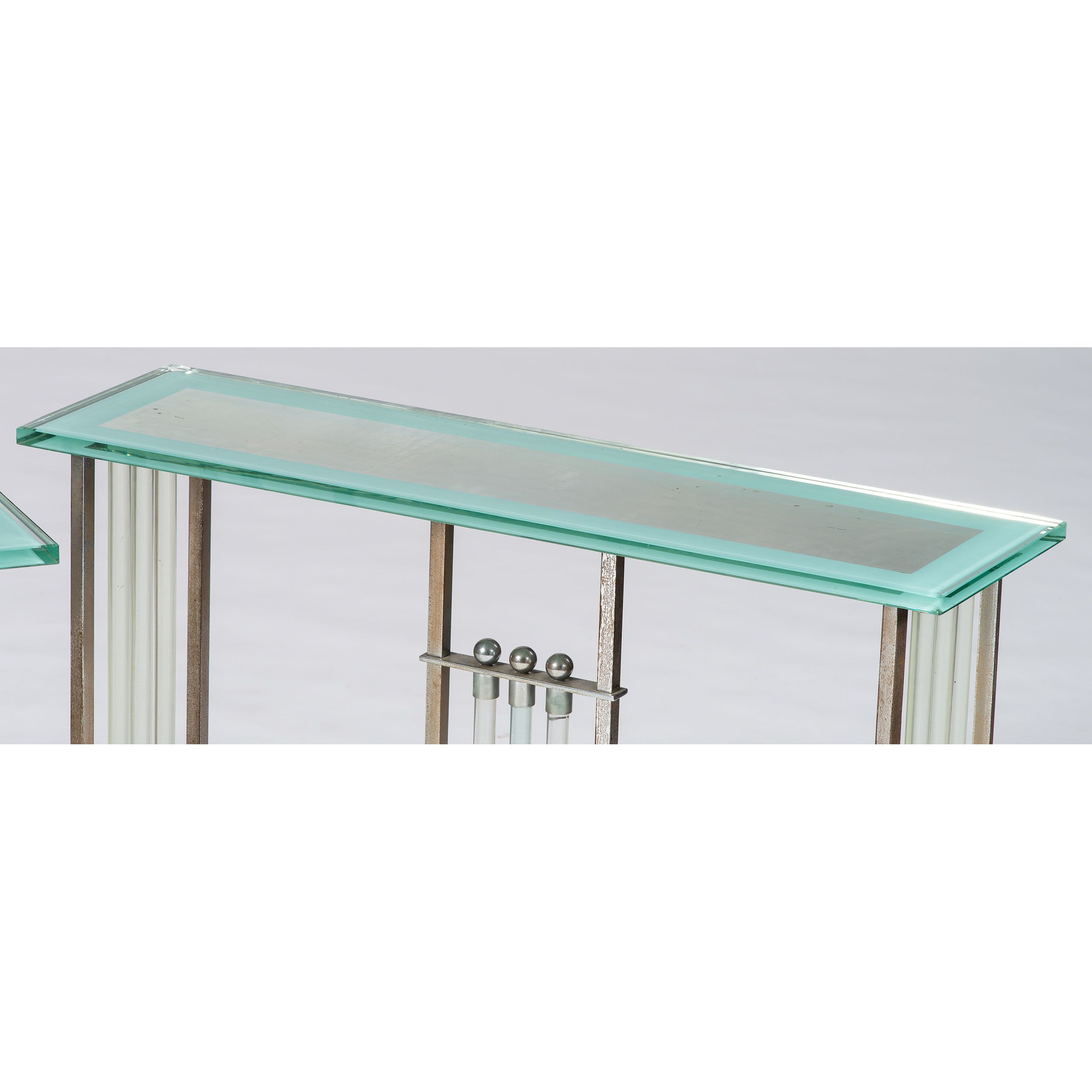Contemporary Chrome And Glass Console Tables | Cowan's Auction House Throughout Glass And Chrome Console Tables (View 10 of 20)