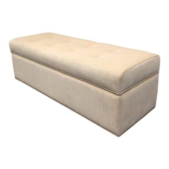 Contemporary Custom Cream Fabric Storage Bench/ottoman (View 10 of 20)