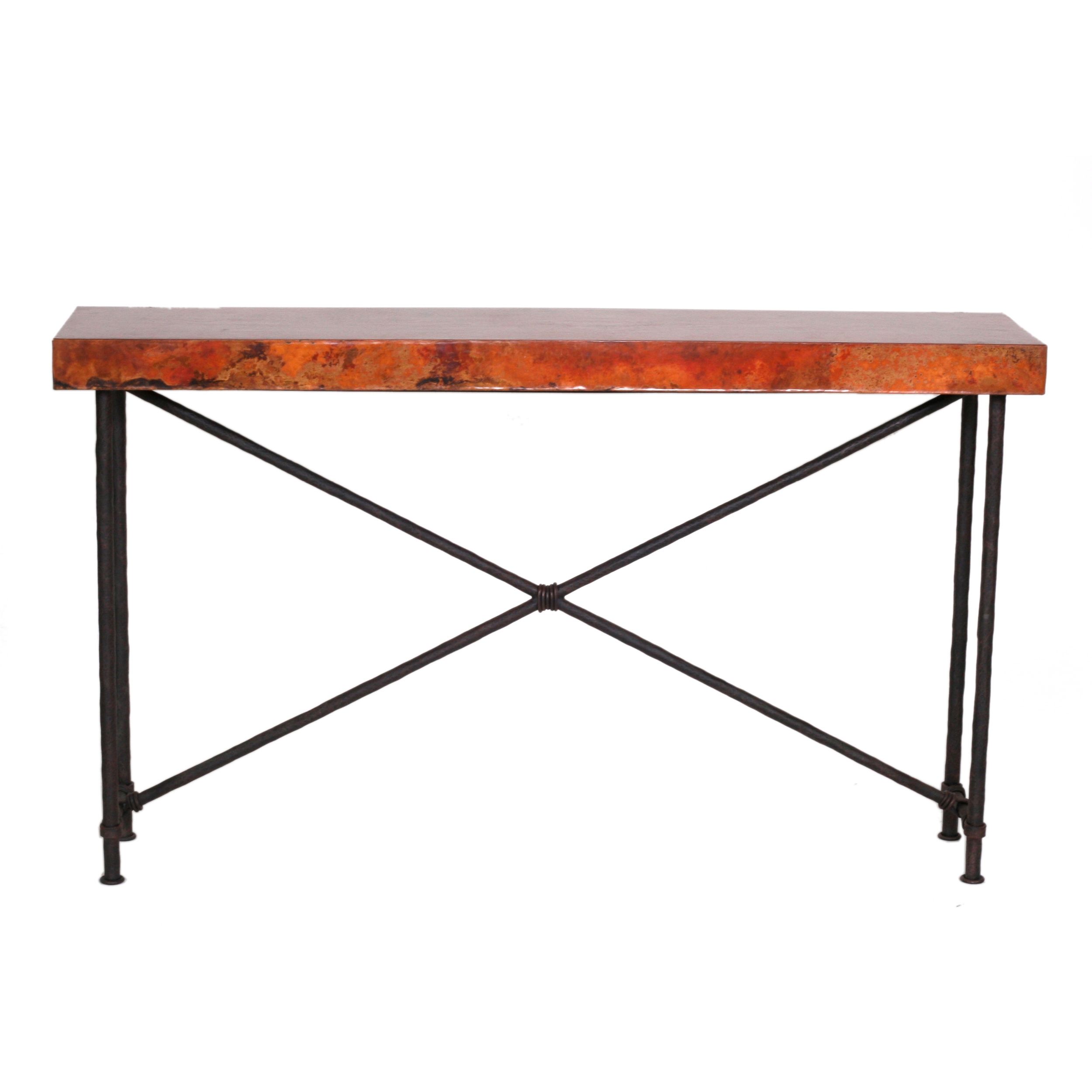 Contemporary Wrought Iron Burlington Console Table | 60in X 14in Top Within Console Tables With Tripod Legs (View 16 of 20)