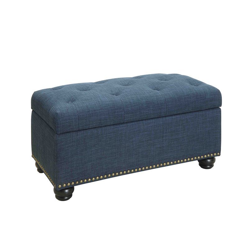 Convenience Concepts Designs4comfort 7th Avenue Storage Ottoman In Blue Within Blue Fabric Storage Ottomans (View 1 of 20)