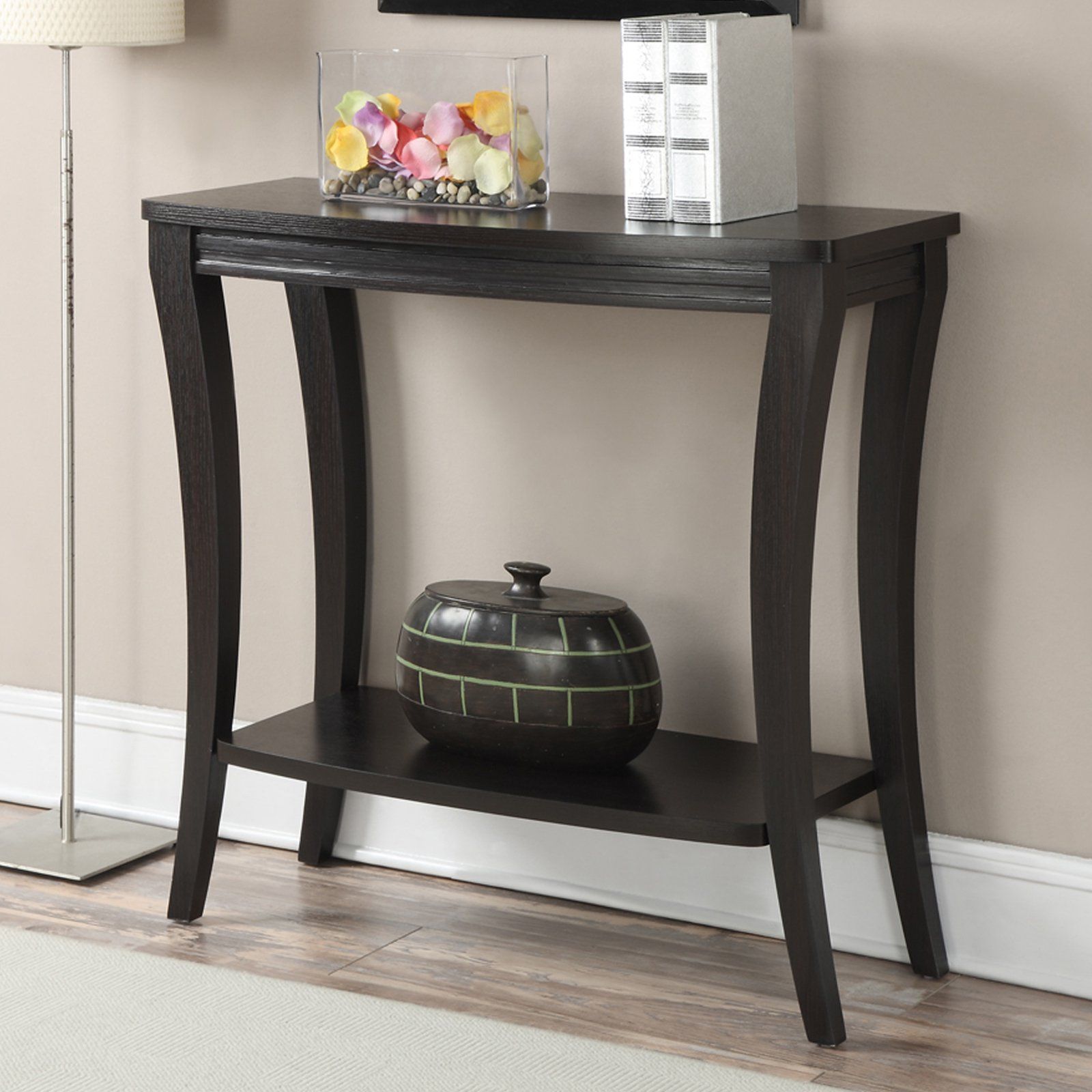 Convenience Concepts Newport Console Table With Shelf, Espresso Intended For 3 Piece Shelf Console Tables (View 16 of 20)