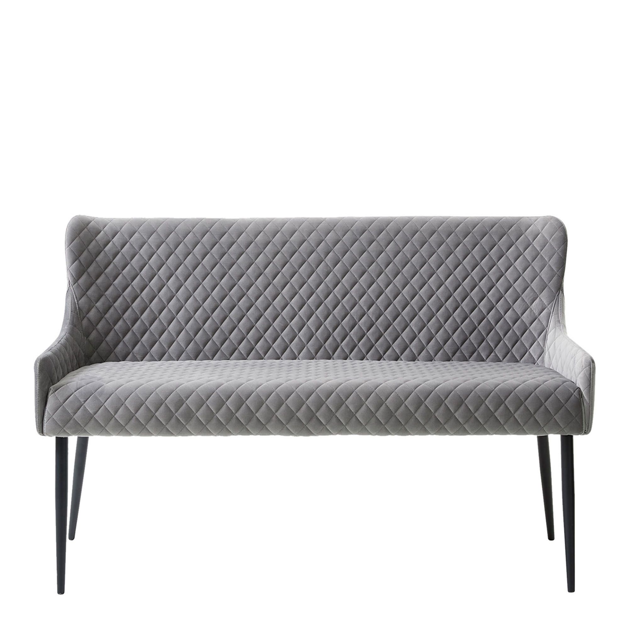 Copeland – Sofa Bench In Grey Velvet Fabric – Dining Chairs – Fishpools Within Rivet Gray Velvet Fabric Bench (Gallery 19 of 20)