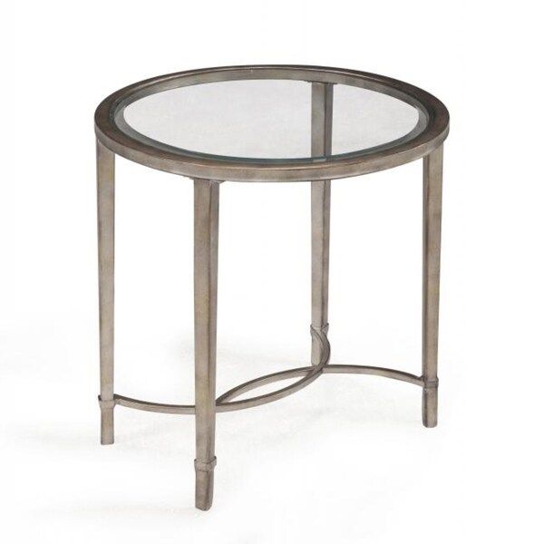 Copia Contemporary Gold Tinted Antique Silver Oval End Table – Free Within Glass And Gold Oval Console Tables (View 17 of 20)