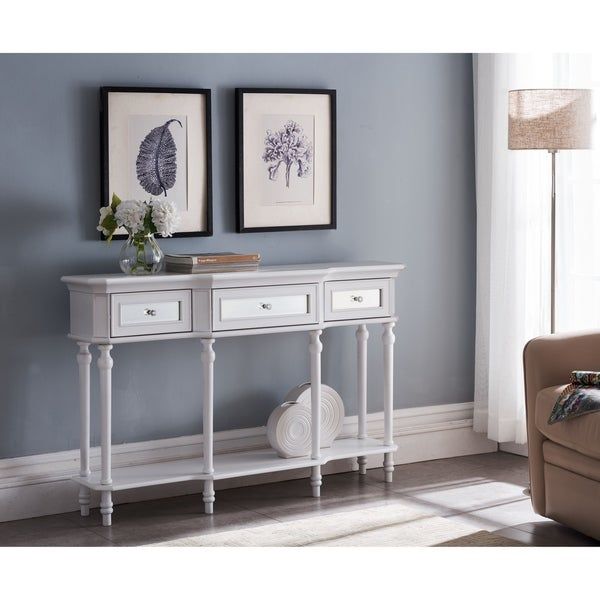 Copper Grove Kataba Grey Wash 3 Drawer Console Table – On Sale Throughout Gray Driftwood Storage Console Tables (View 14 of 20)