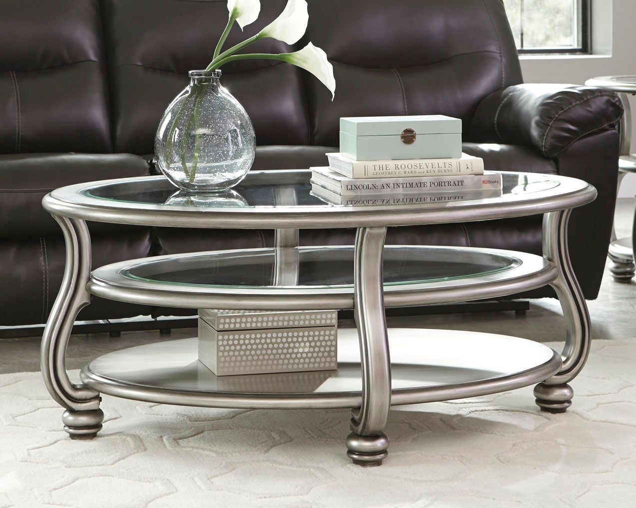Coralayne Coffee Table | Coffee Table, Ashley Furniture, Furniture Pertaining To Silver And Acrylic Console Tables (View 17 of 20)
